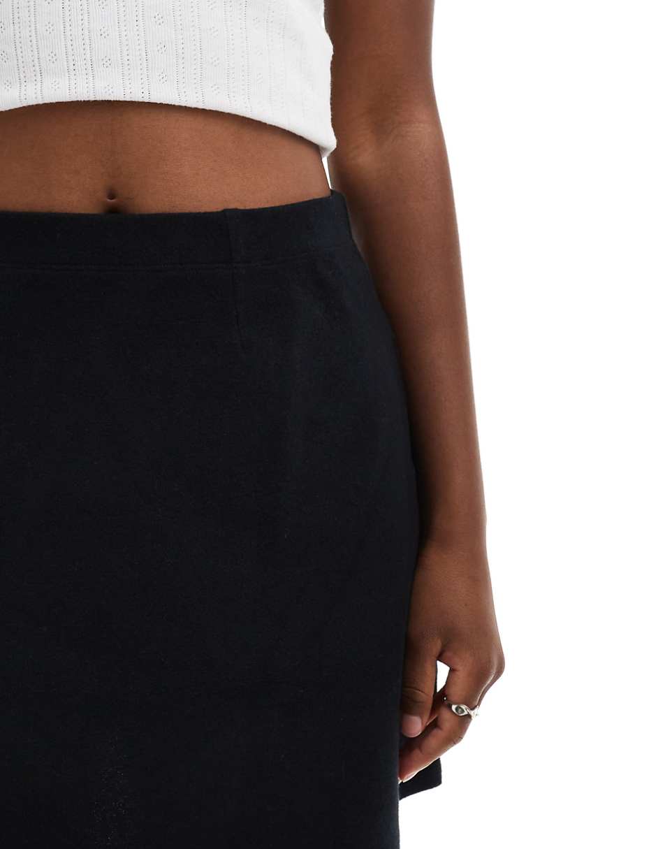 ASOS DESIGN supersoft flippy mini skirt in black