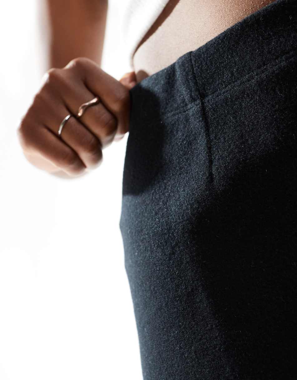 ASOS DESIGN supersoft flippy mini skirt in black