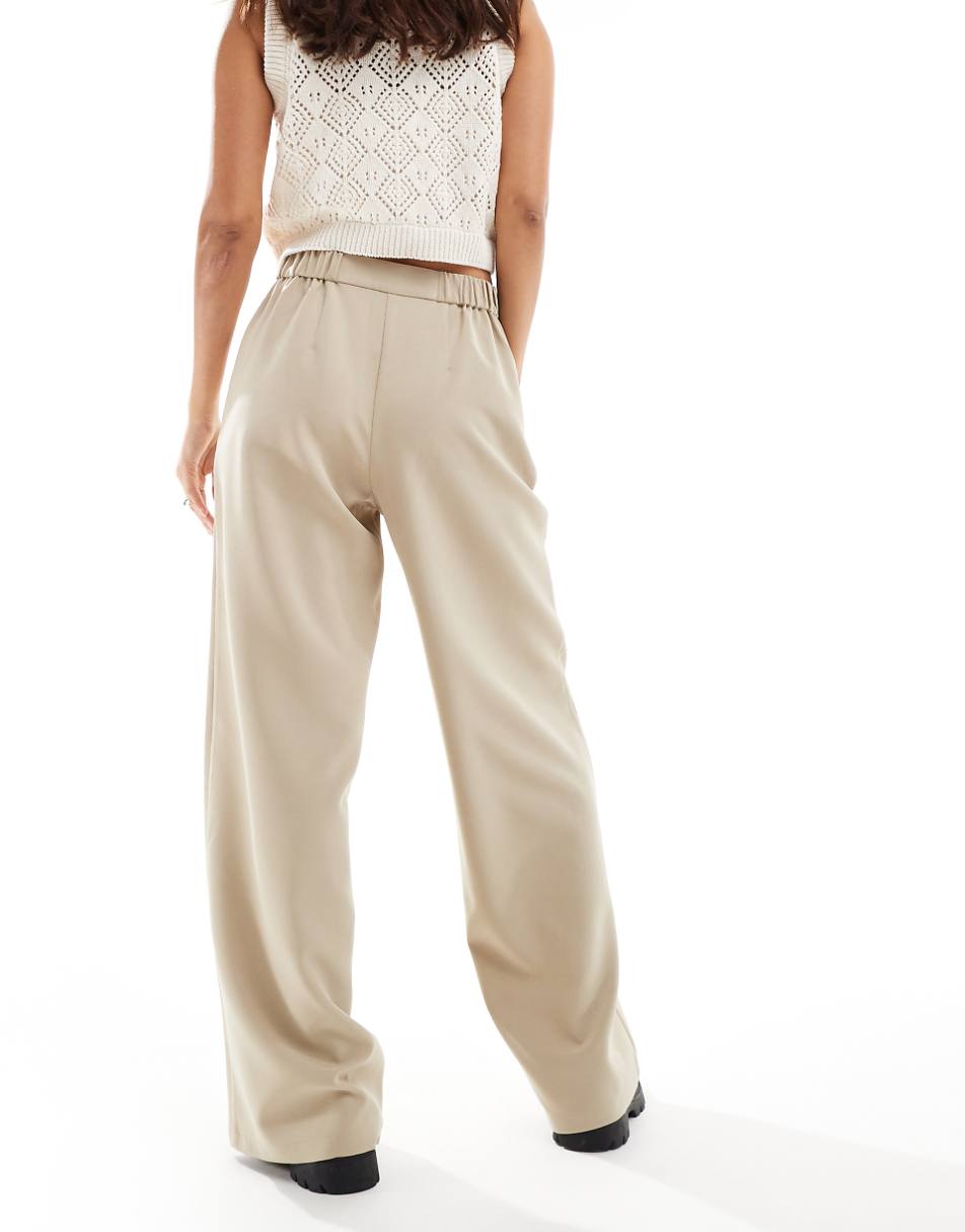 ASOS DESIGN relaxed tailored pants in stone
