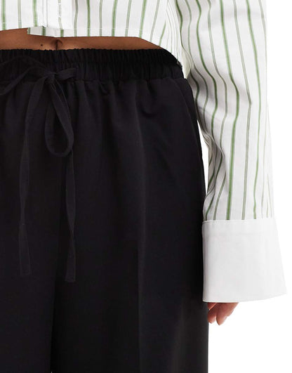 ASOS DESIGN tailored pull-on pants in black