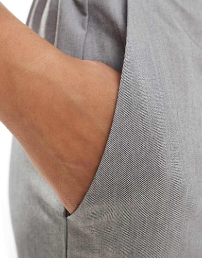 ASOS DESIGN tailored wide leg dad pants in gray