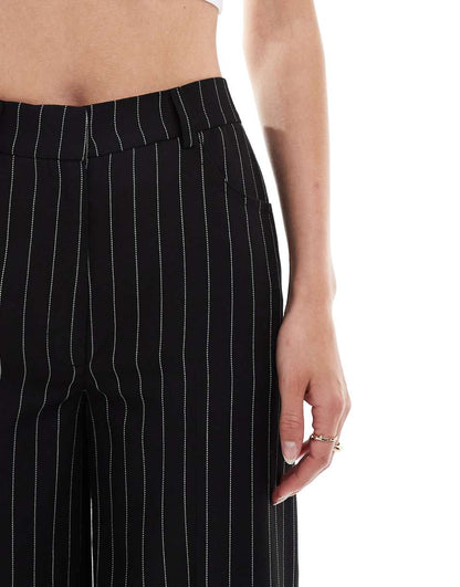 ASOS DESIGN Tall relaxed dad pants with 5 pocket detail in black stripe