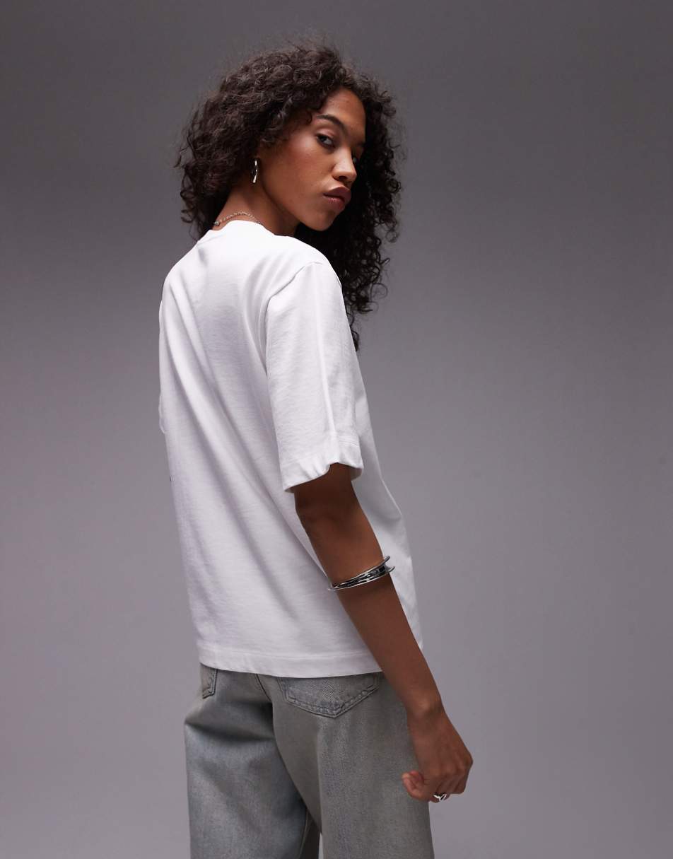 Topshop premium basic short sleeve tee in white