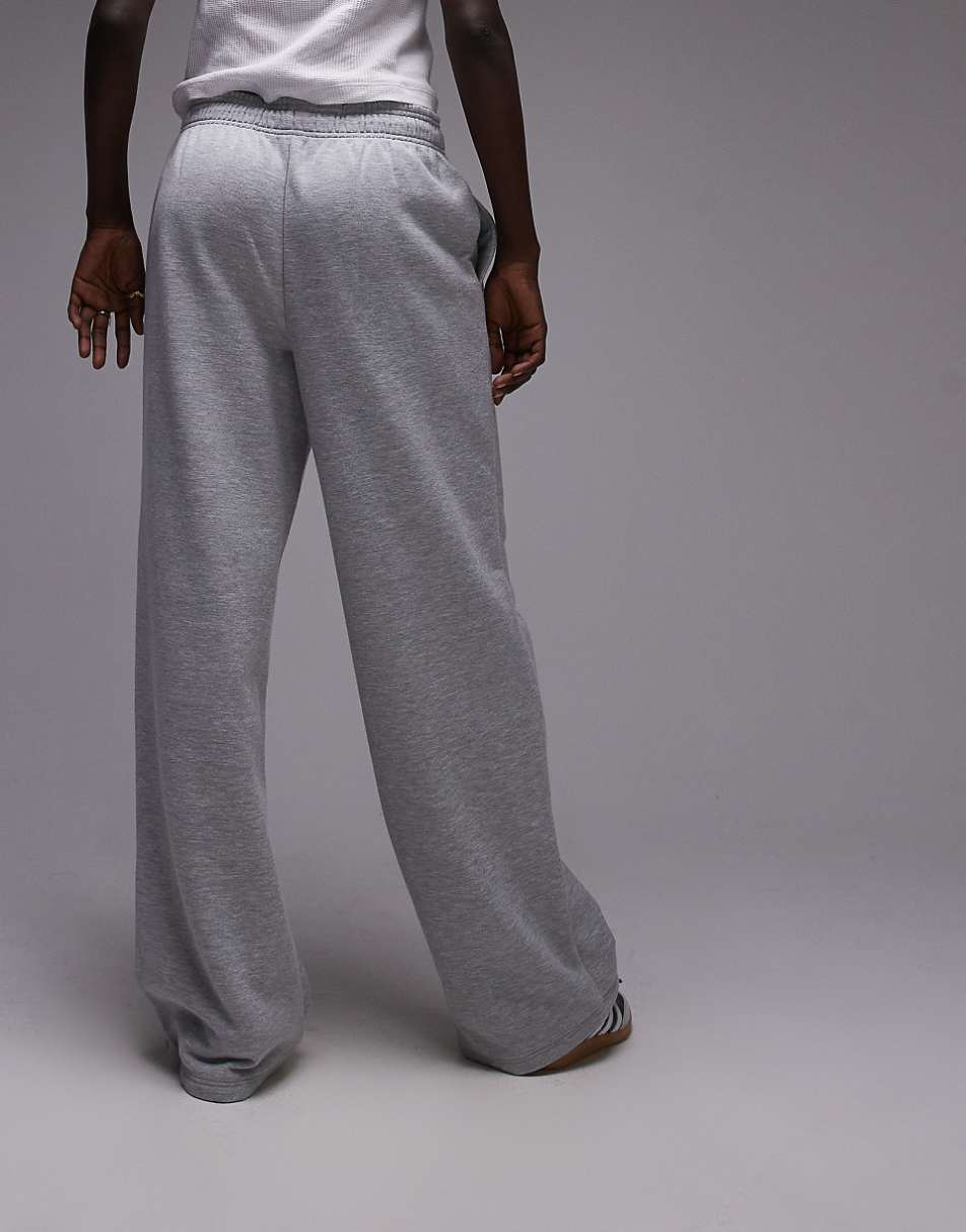 Topshop straight leg sweatpants in gray heather