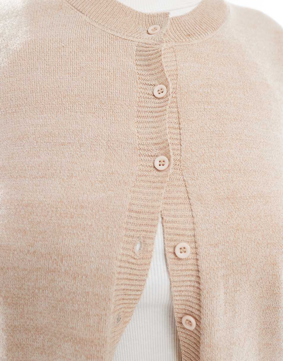 Daisy Street soft touch knit cardigan in cream heather