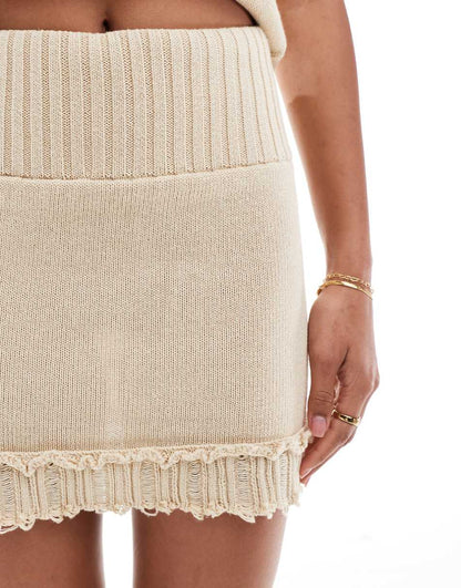 COLLUSION nibbled hem mini skirt