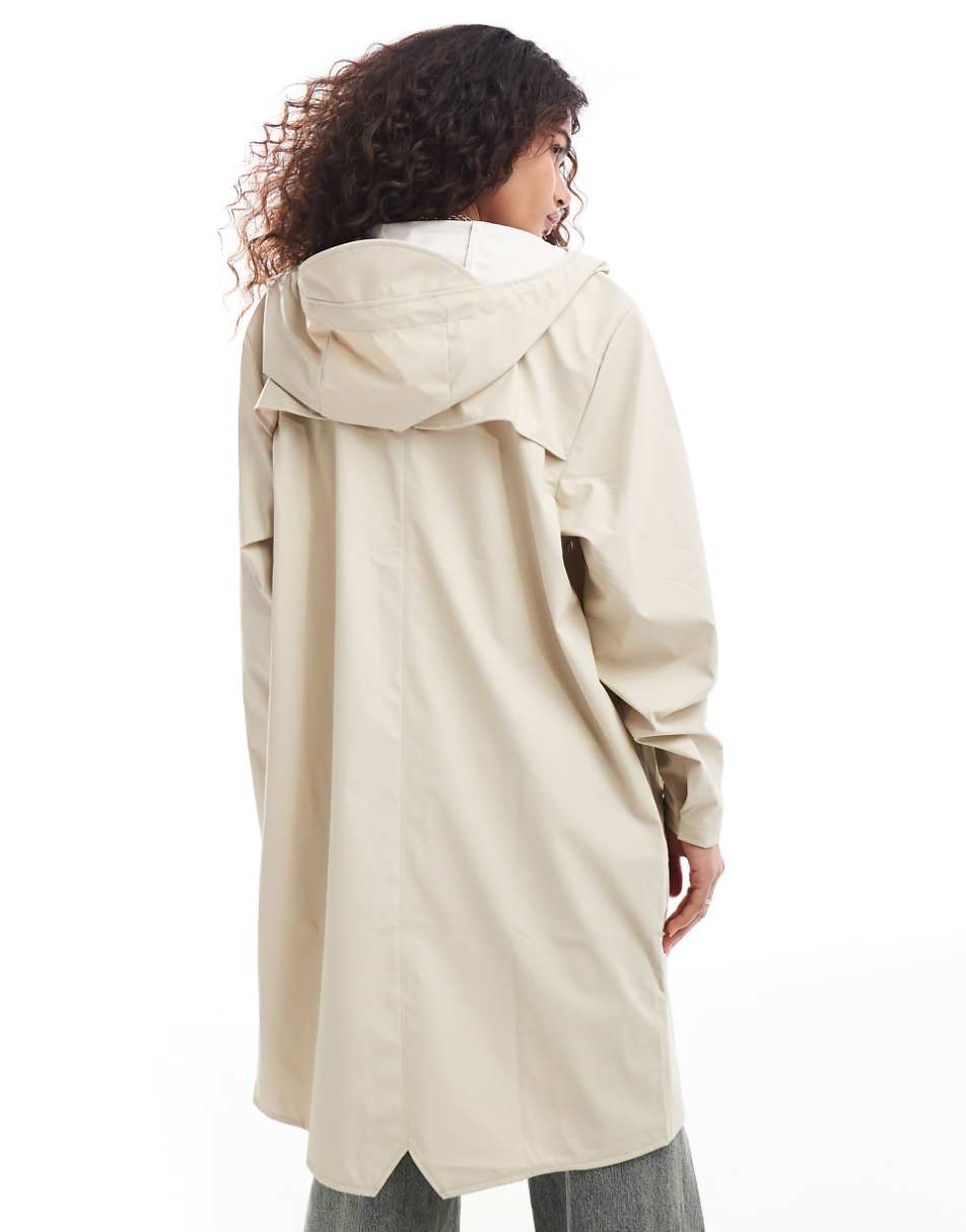 Rains 12020 waterproof long jacket in cream