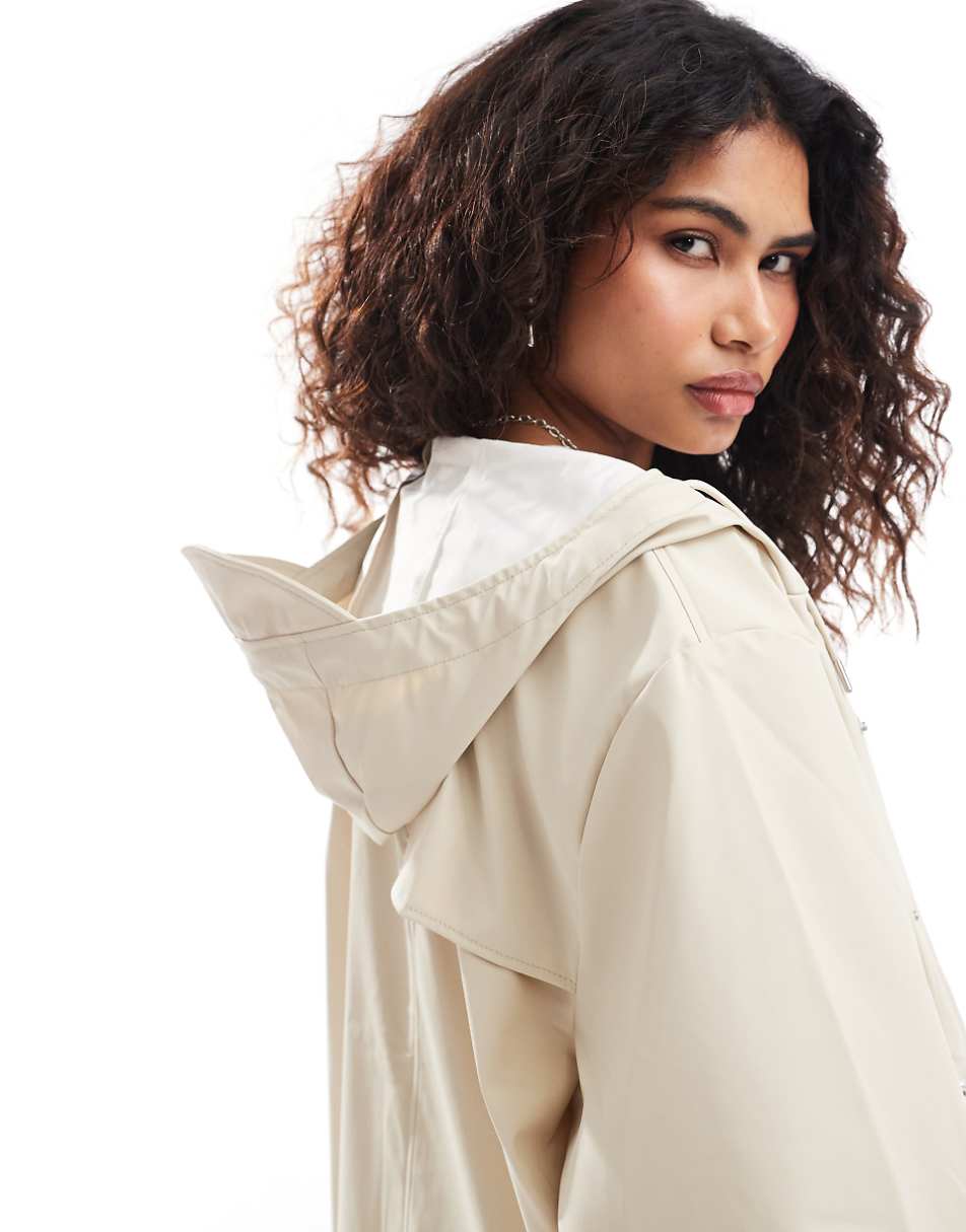 Rains 12020 waterproof long jacket in cream