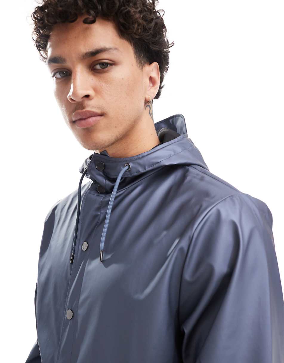 Rains 12010 waterproof short jacket in shiny blue