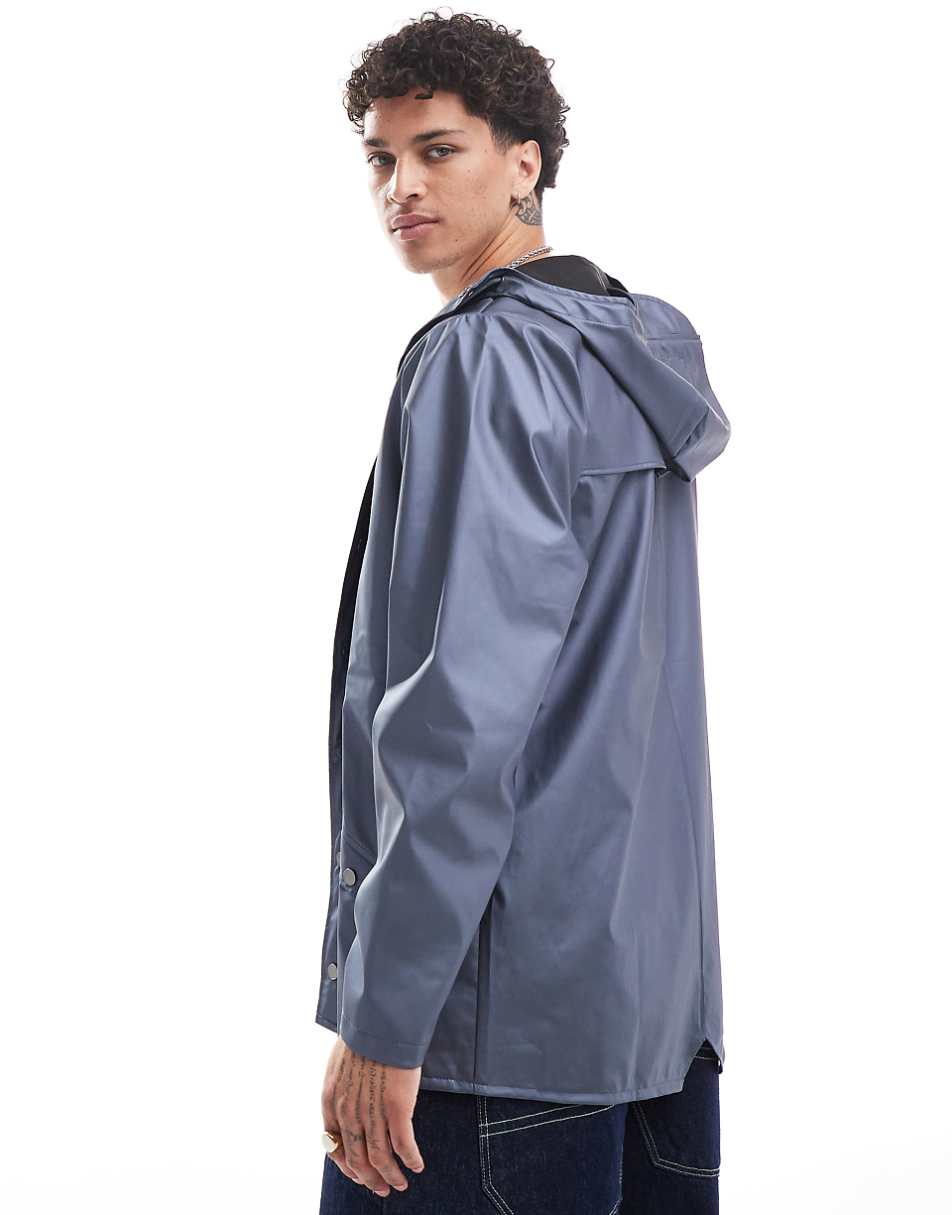 Rains 12010 waterproof short jacket in shiny blue