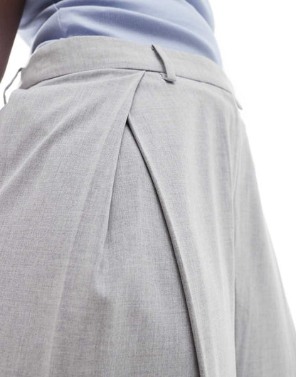 ASOS DESIGN tailored linen short in natural stripe