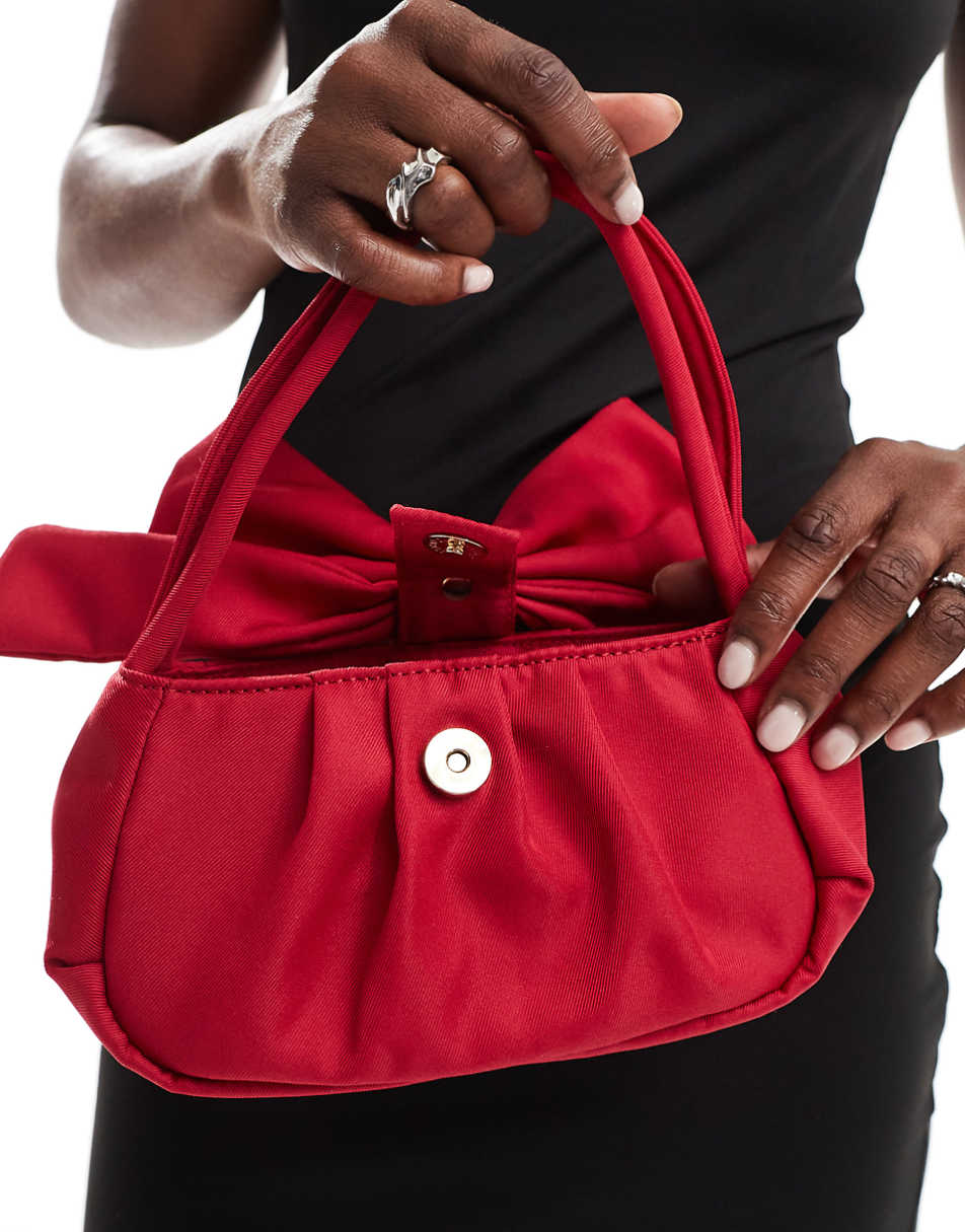 True Decadence bow detail grab bag in red