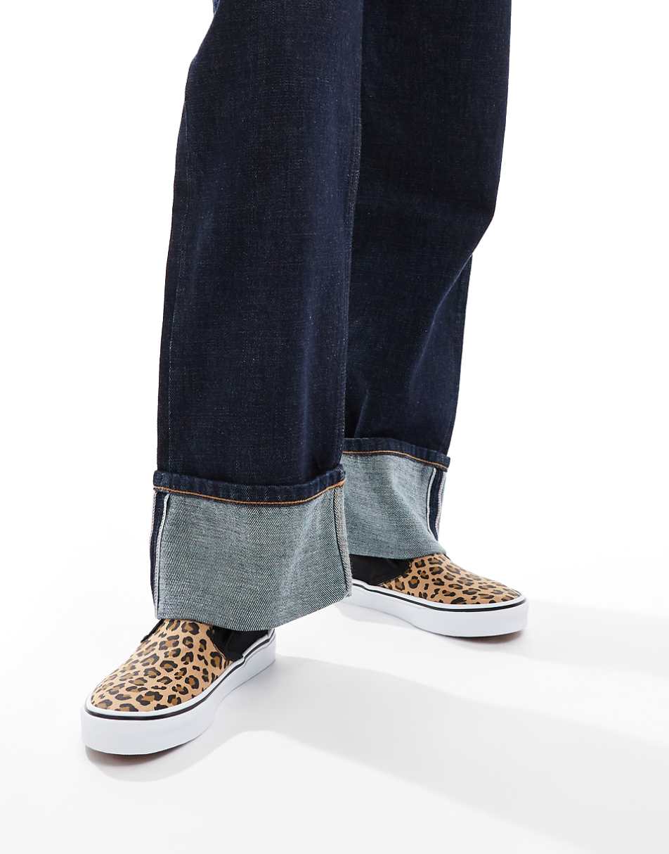 Vans classic slip on sneakers in leopard print