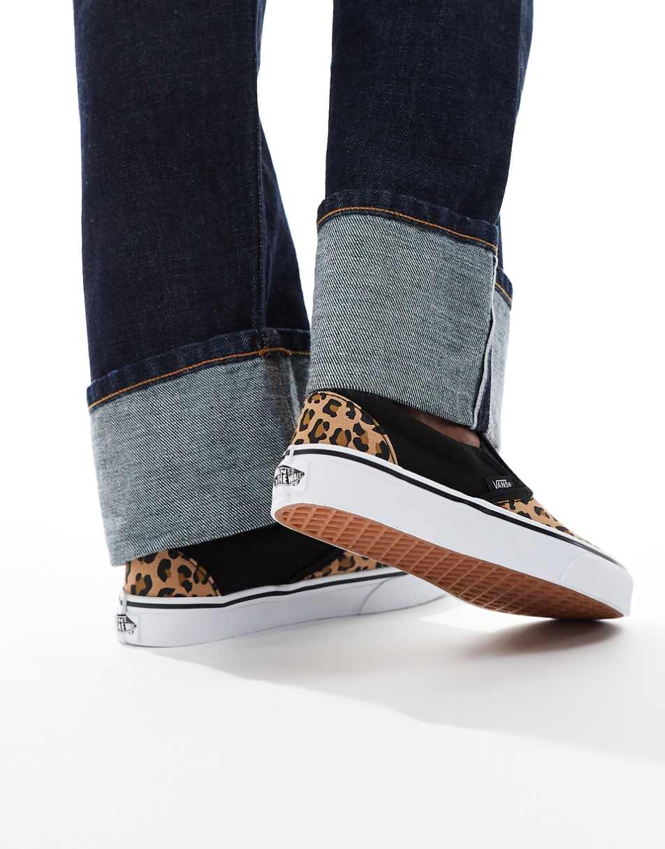 Vans classic slip on sneakers in leopard print