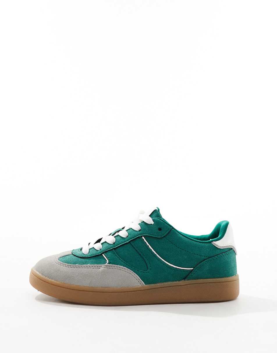 Stradivarius rubber sole sneakers in green