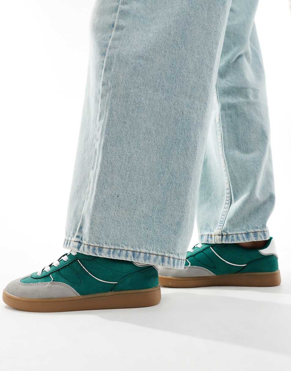 Stradivarius rubber sole sneakers in green