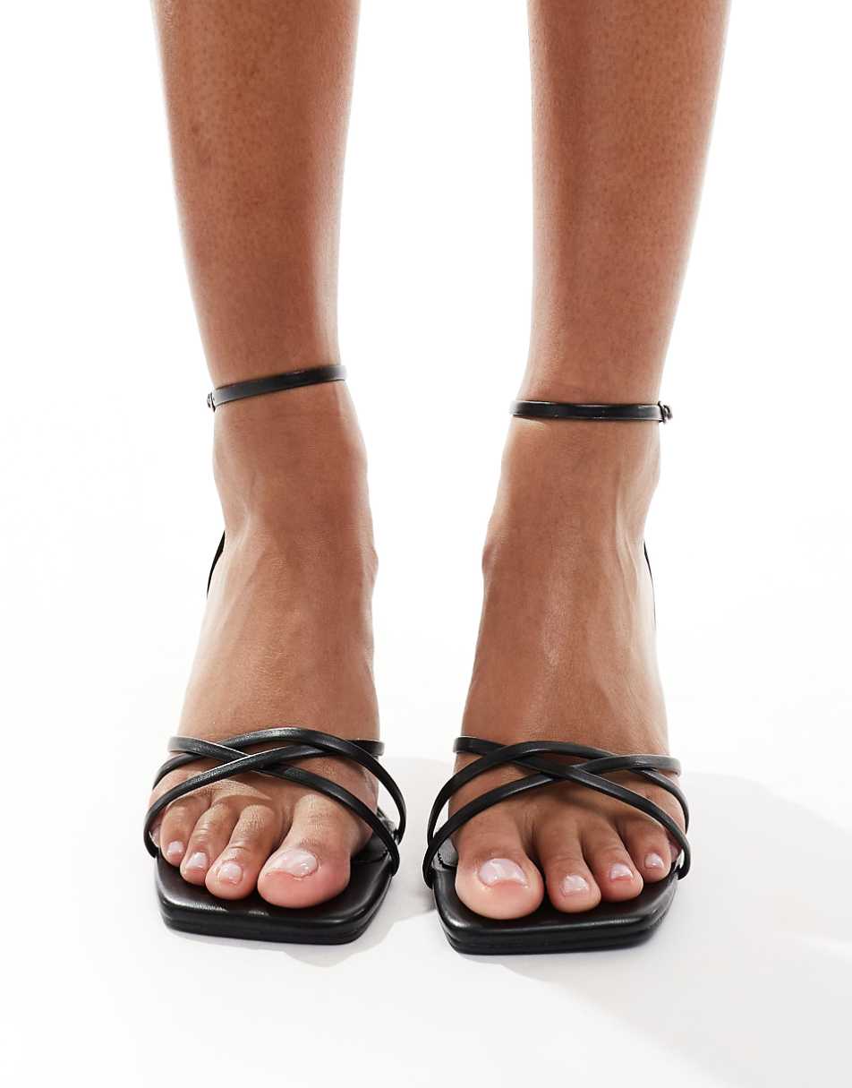 Public Desire Idina strappy mid heel sandals in black