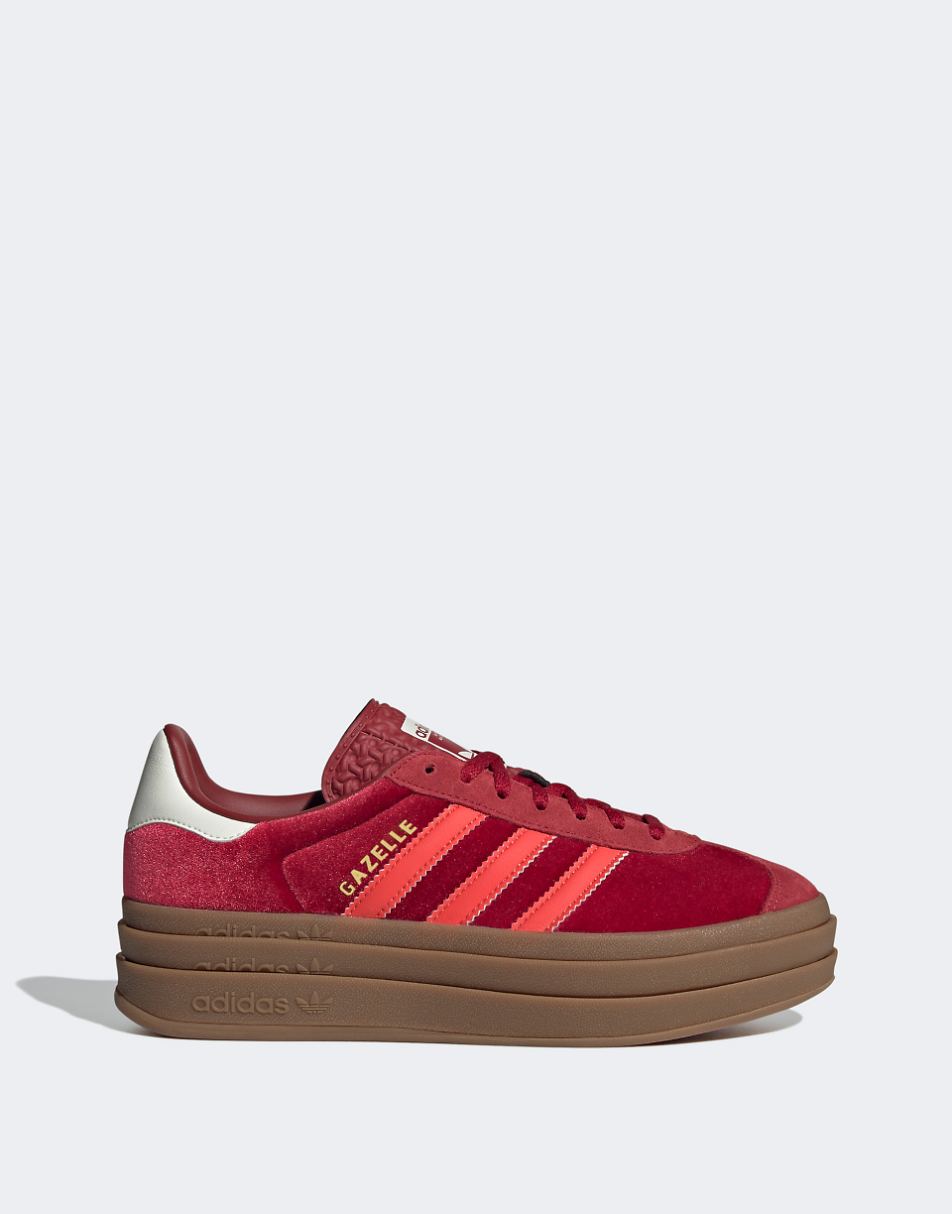 adidas Originals Gazelle Bold sneakers in red and white