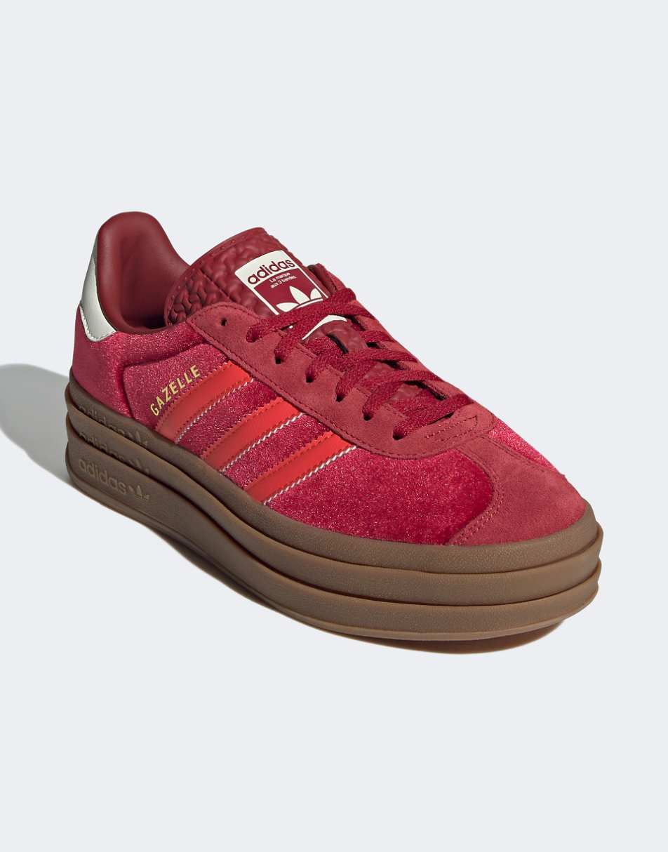 adidas Originals Gazelle Bold sneakers in red and white