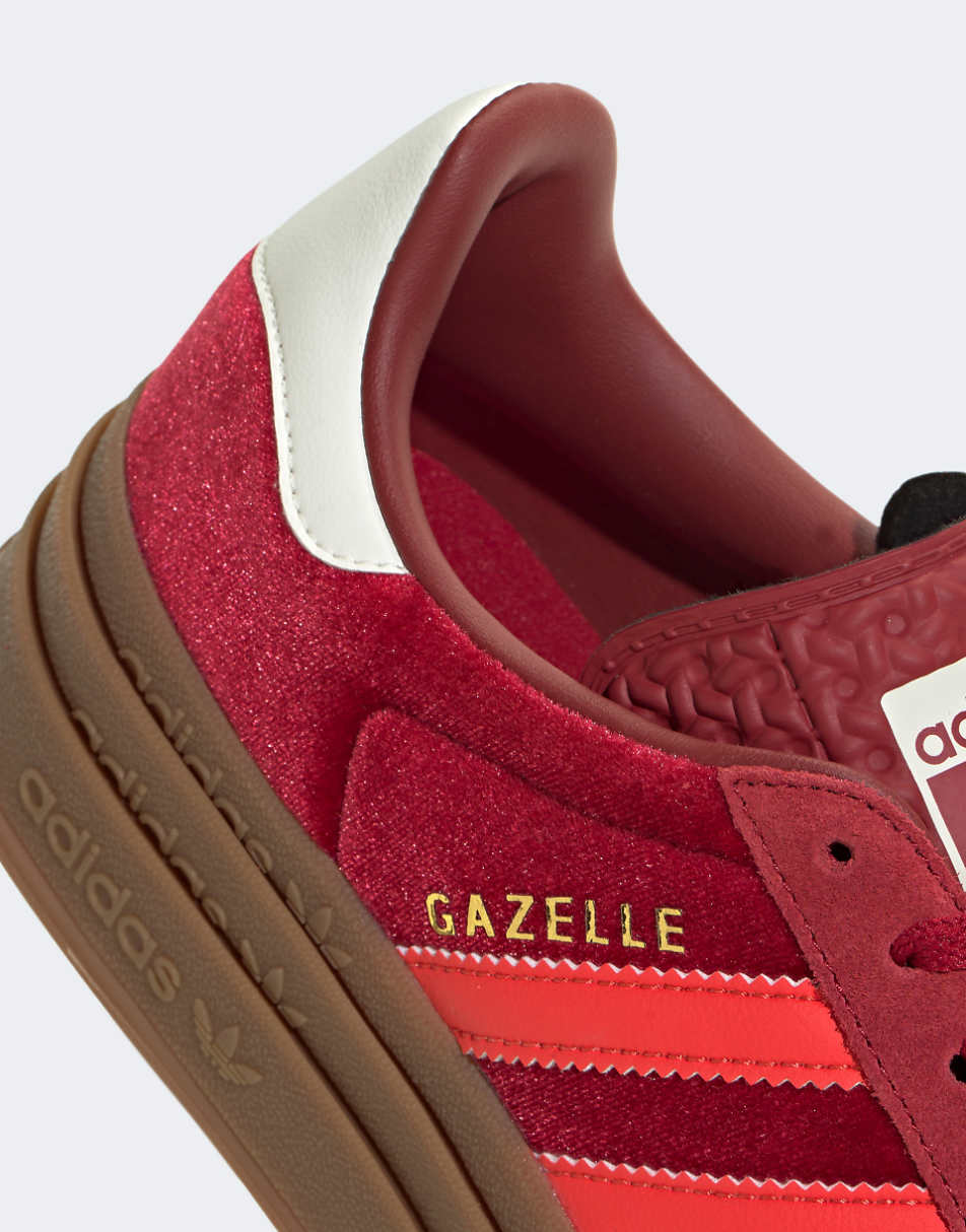 adidas Originals Gazelle Bold sneakers in red and white