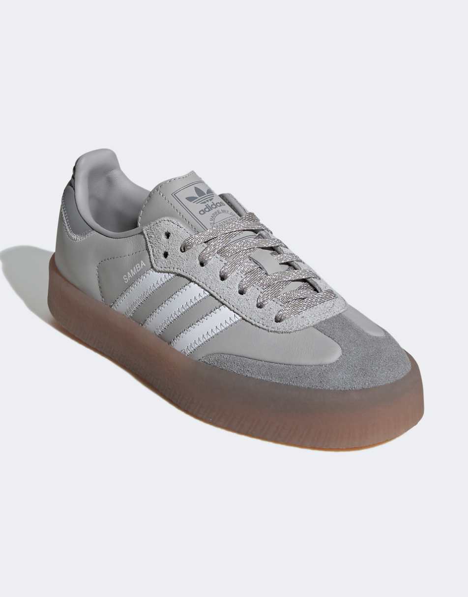 adidas Originals Samba sneakers in gray and white