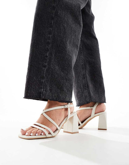 Pull&Bear open toe sandals in white
