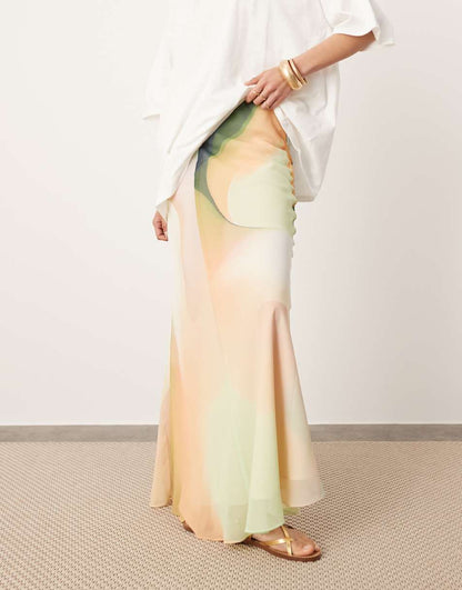 ASOS EDITION bias maxi skirt in ombre print