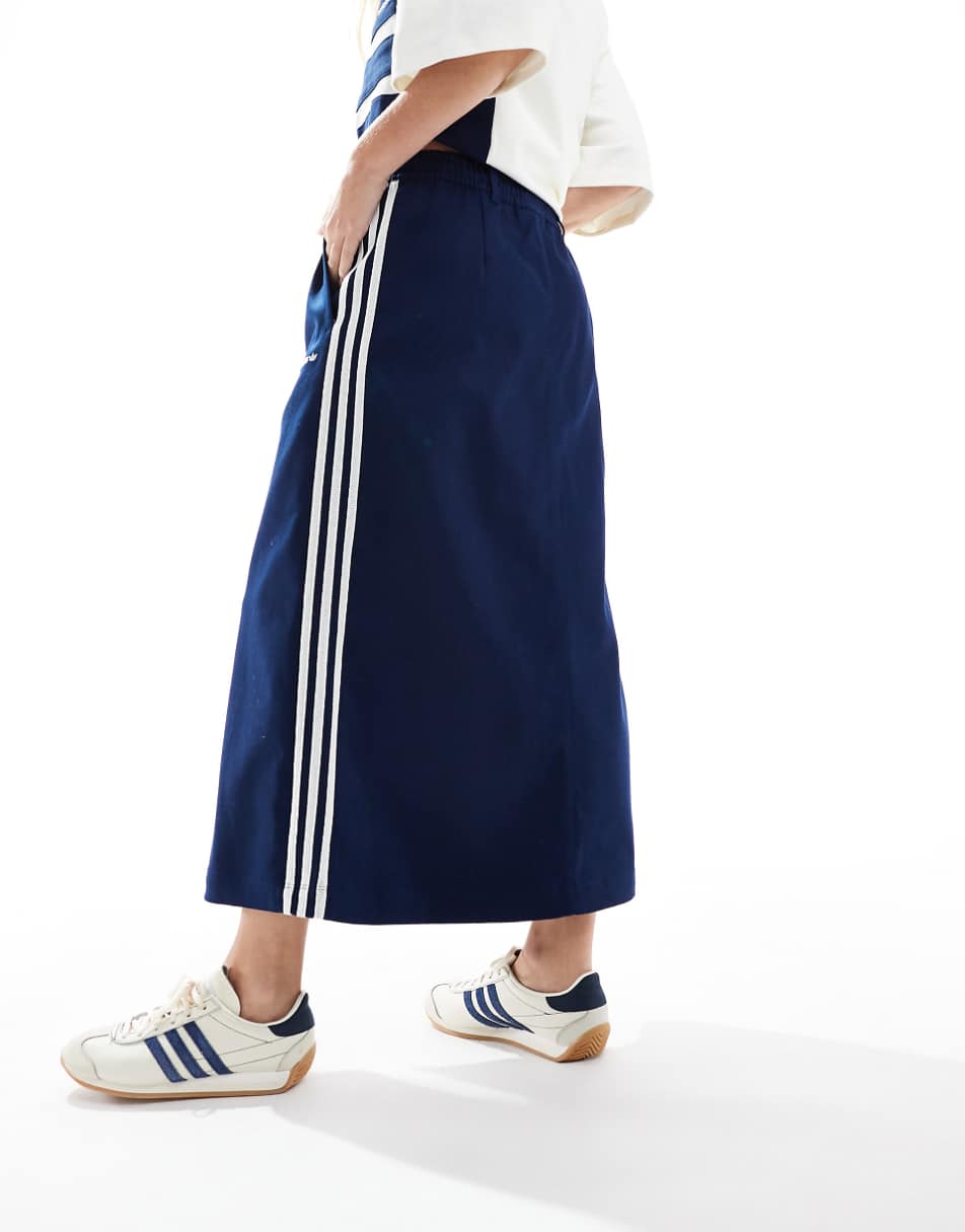 adidas Originals midi skirt in indigo