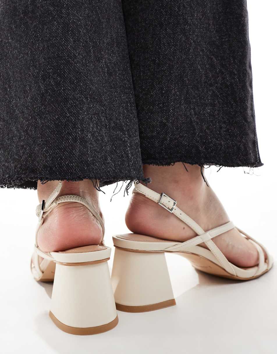 & Other Stories leather heeled strappy sandals in off-white