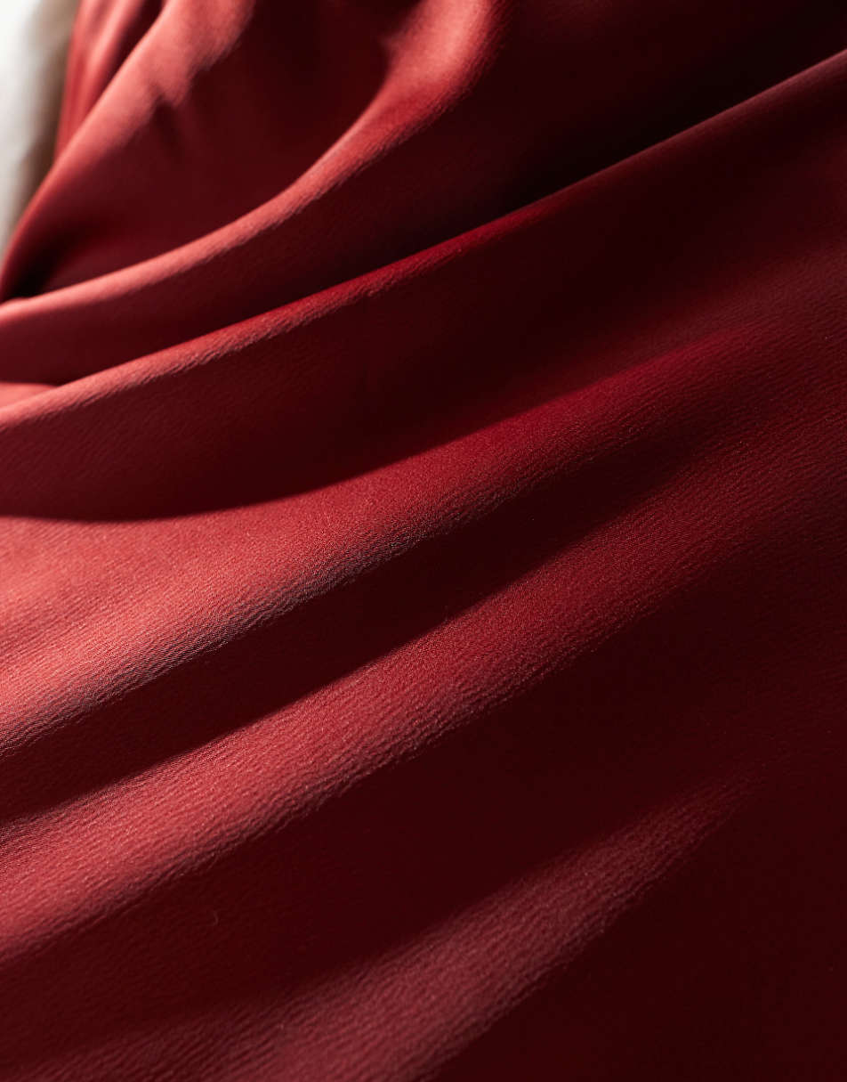 ASOS DESIGN satin bias cut maxi skirt in burgundy