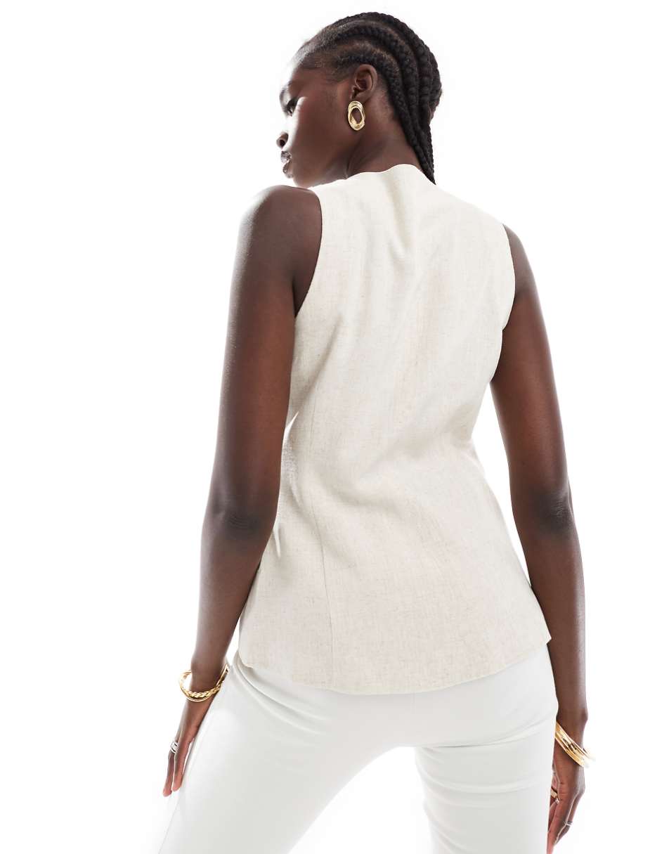 ASOS DESIGN high neck vest in neutral