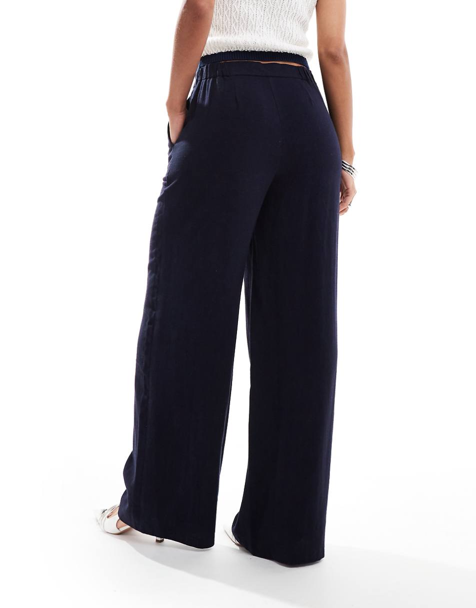 ASOS DESIGN relaxed tailored dad pants in navy