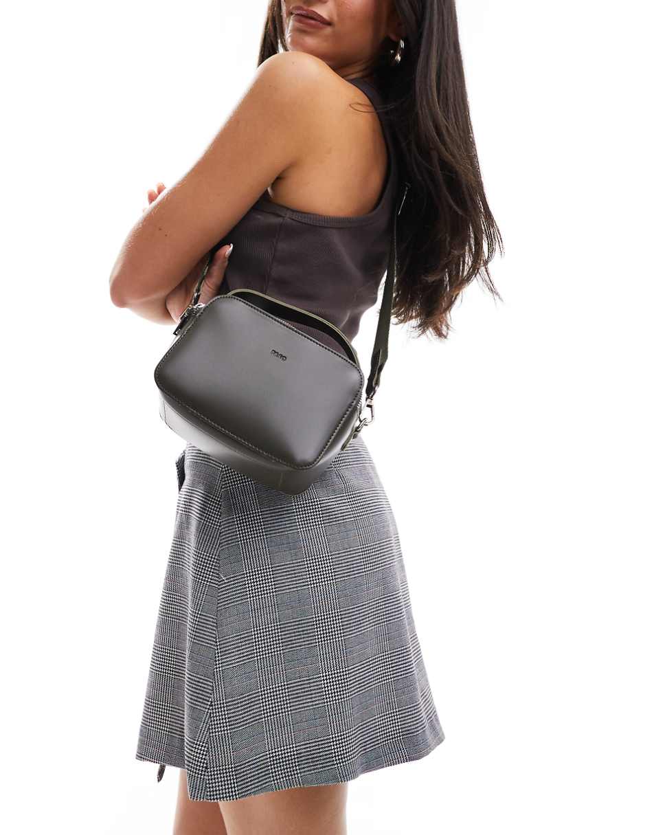 PASQ crossbody camera bag in dark green