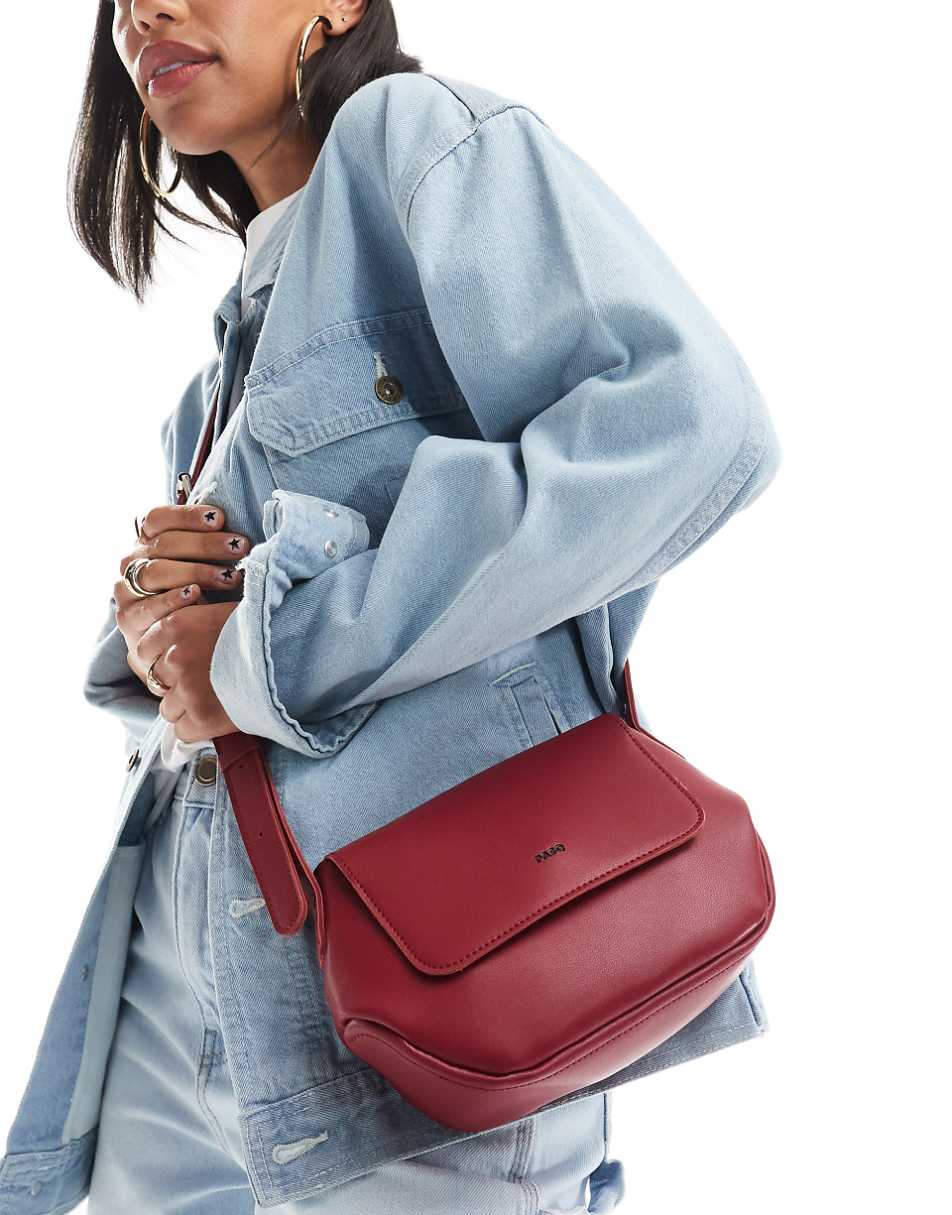 PASQ diamond shaped crossbody bag in dark red