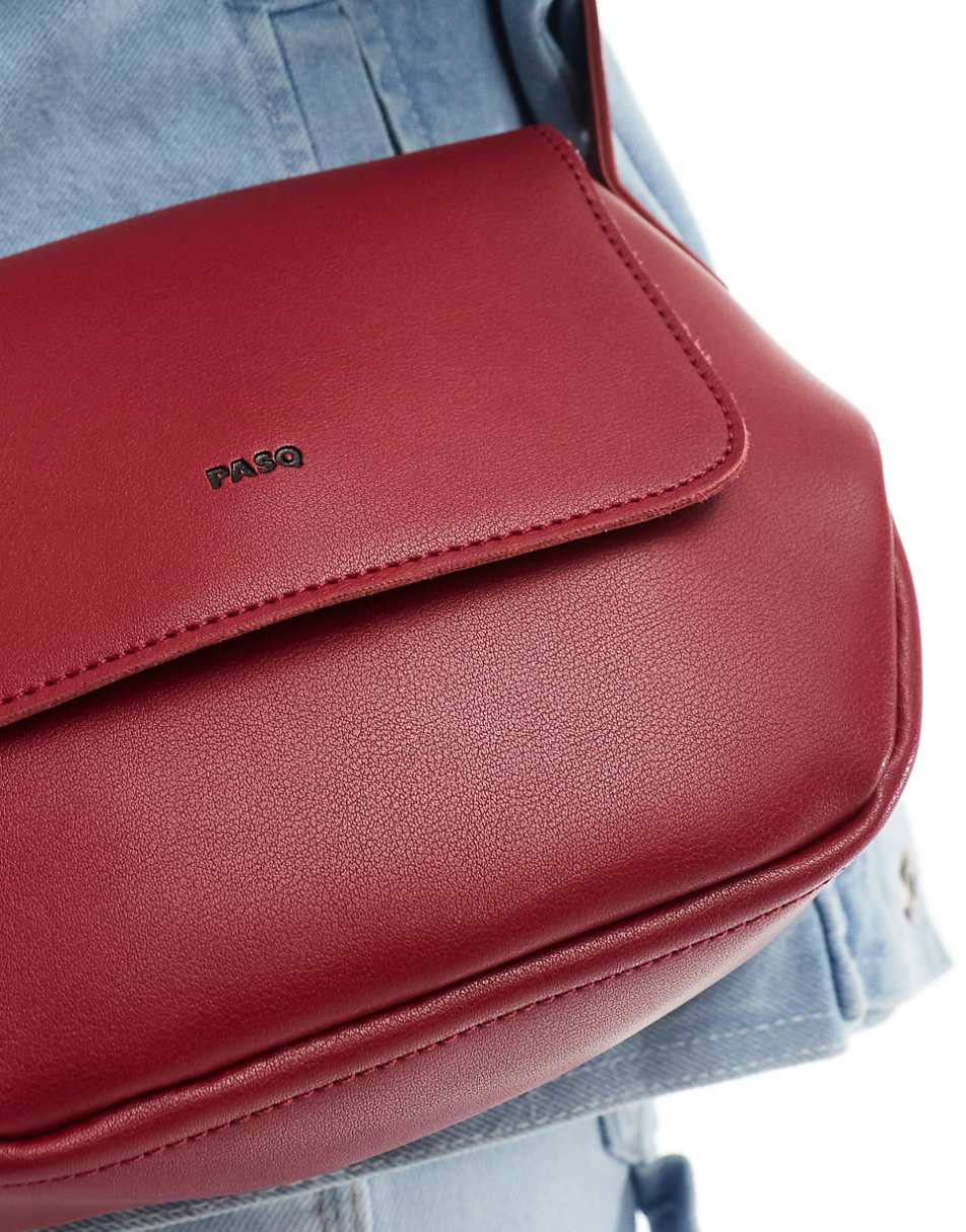 PASQ diamond shaped crossbody bag in dark red