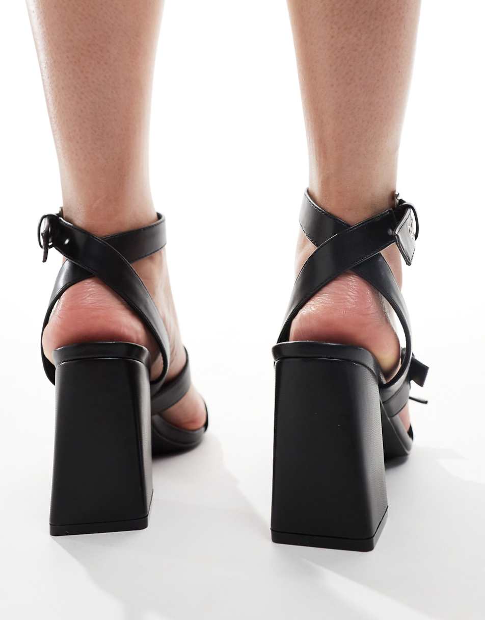 RAID Neesha block heeled sandals with buckles in black