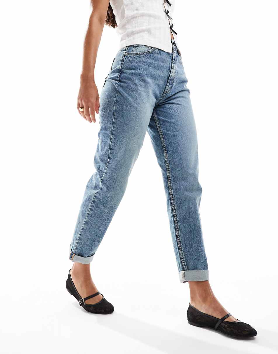 ASOS DESIGN Hourglass high rise relaxed mom jeans in vintage wash