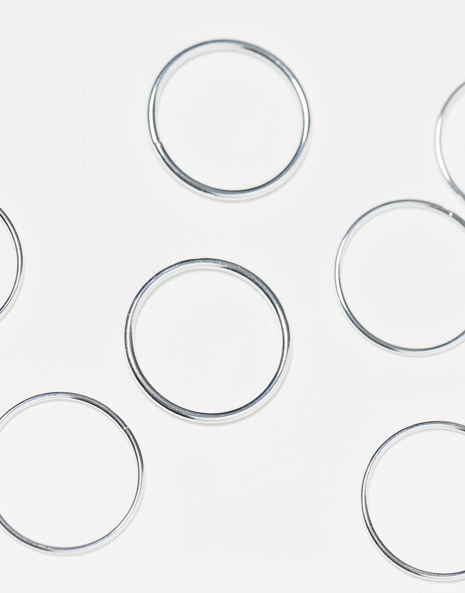 Weekday delicate ring 7-pack in silver