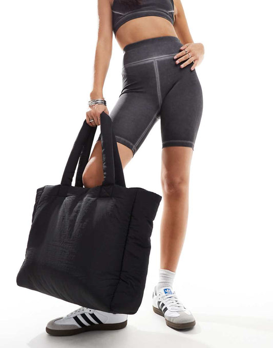 ASOS 4505 padded woven gym tote bag in black