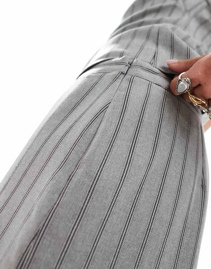 COLLUSION mini skirt in gray pinstripe - part of a set