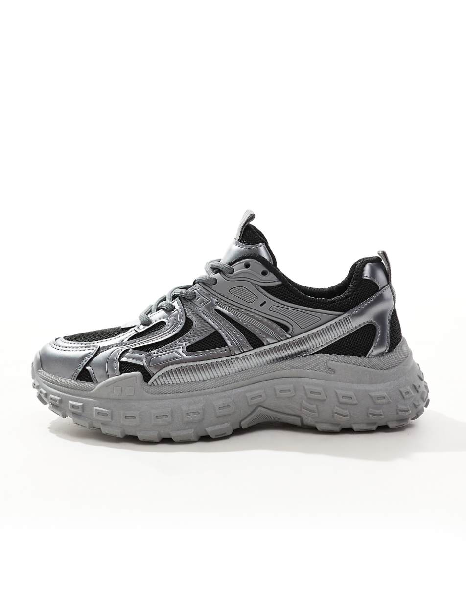 SEQWL Wolf chunky sneakers in metallic mix