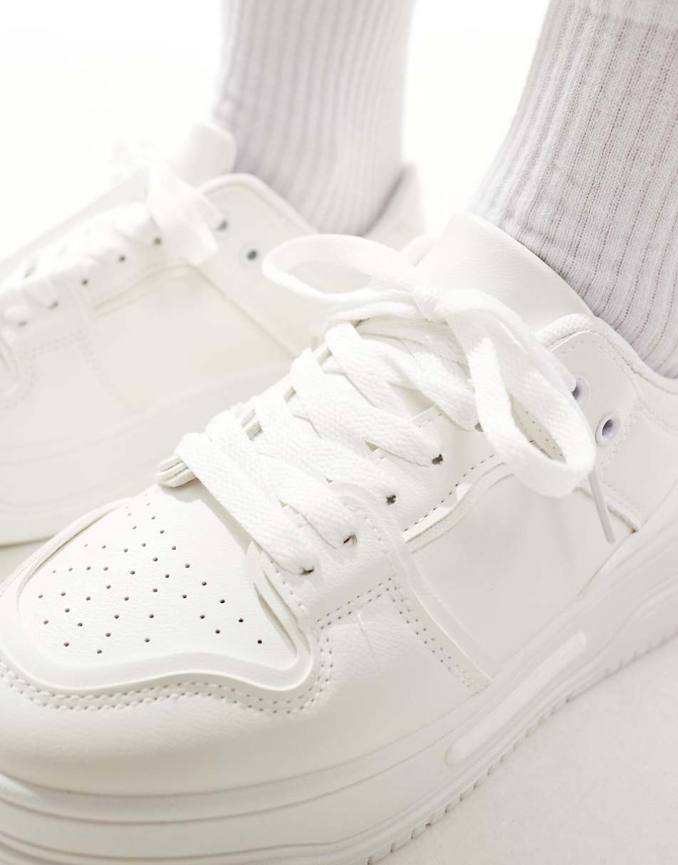 SEQWL Buzz flatform sneakers in all white