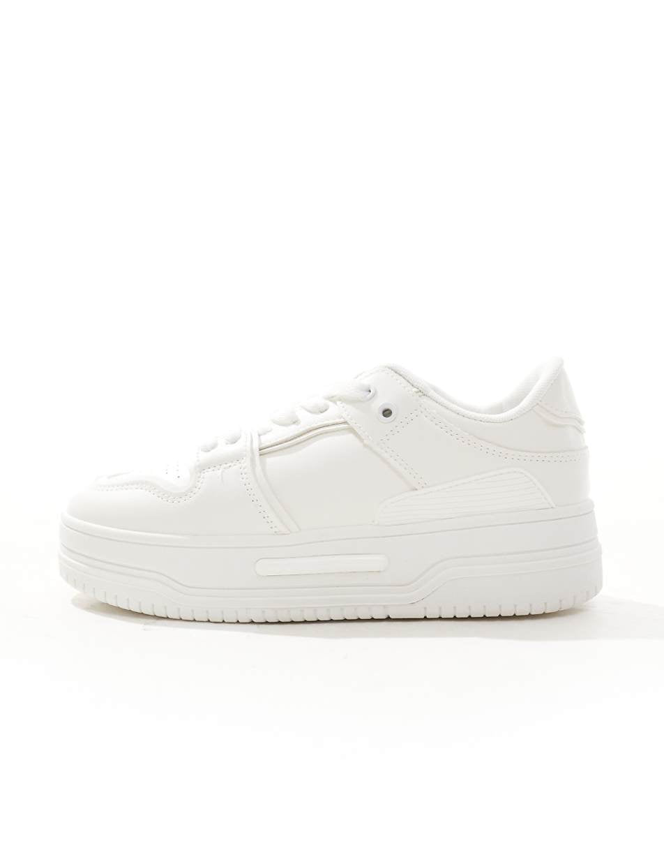 SEQWL Buzz flatform sneakers in all white