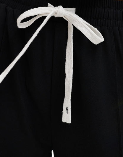 ASOS DESIGN wide leg pull on pants with contrast tie detail