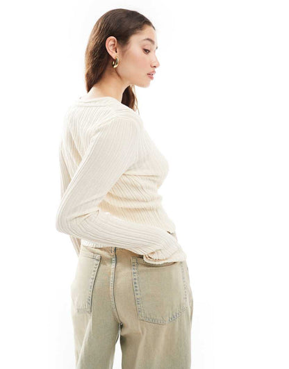 COLLUSION knit cardigan in yellow