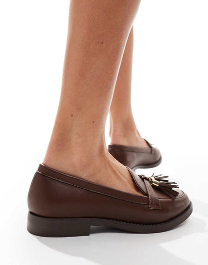 London Rebel Katy flat shoe in brown