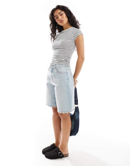 Cotton On baby tee in white black stripe
