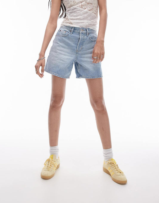 Topshop denim shorts in bleach