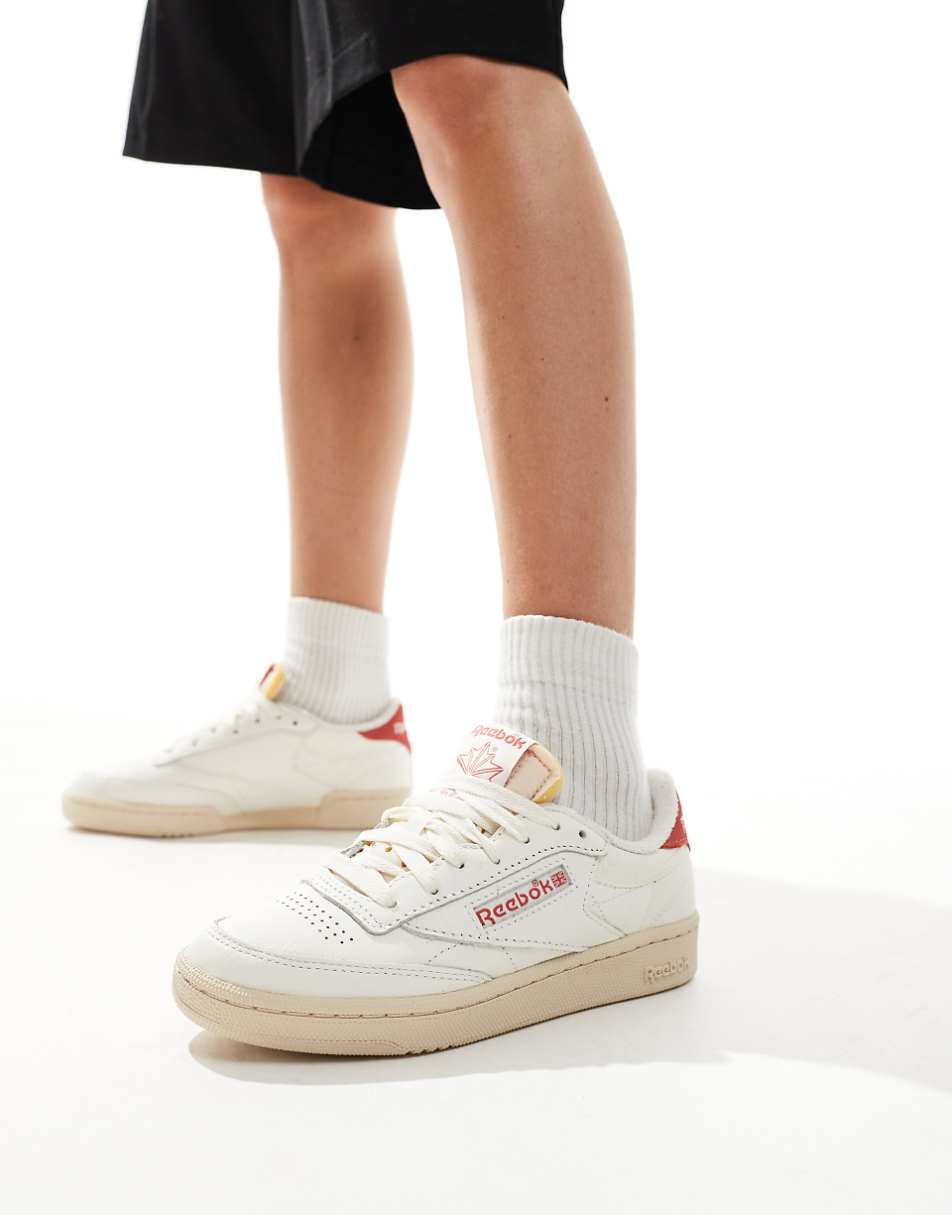 Reebok Club C 85 Vintage sneakers in white and red