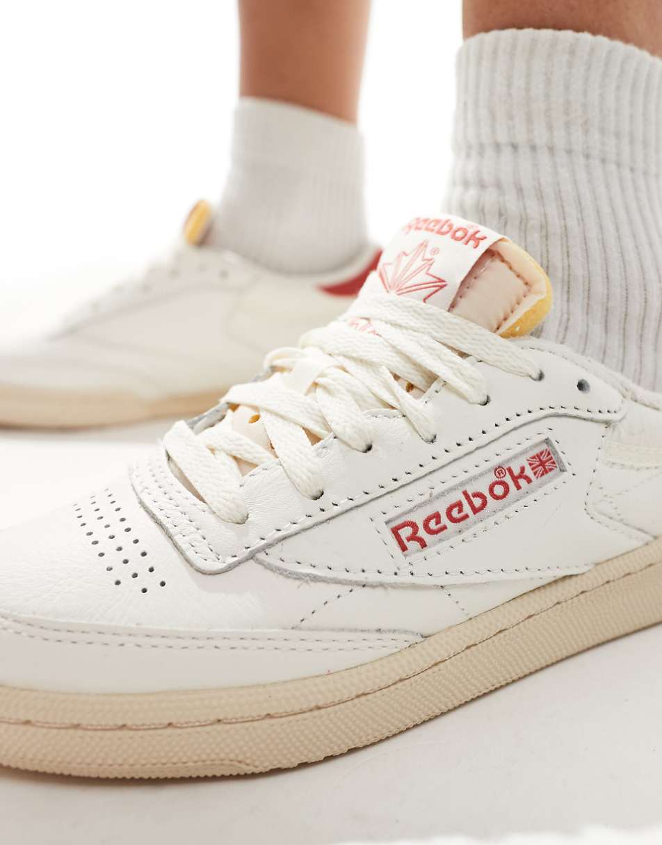 Reebok Club C 85 Vintage sneakers in white and red